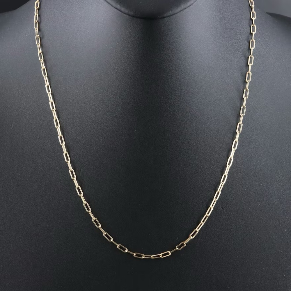 14K Paper Clip Chain Necklace